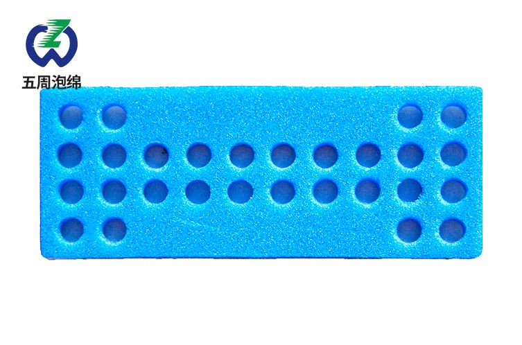 藍(lán)色矩陣圓孔珍珠棉內(nèi)襯，小型元件批量周轉(zhuǎn)神器